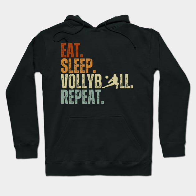 Eat Sleep Volleyball Repeat Funny Volleyball Players Boys Hoodie by Just Me Store